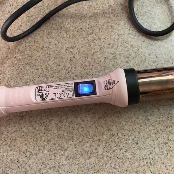 L'ange Hair Ondulé Curling Wand 1.25 inch blush pink rotating barrel - Picture 5 of 5